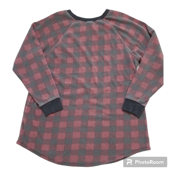 + Torrid red/black buffalo check long sleeve round neck tunic length sweatshirt - Picture 6 of 10